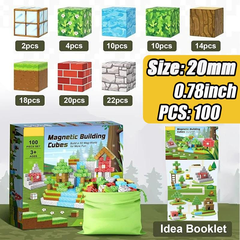 Магнитные строительные блоки Магнитные кубики Образовательные STEM Монтессори-сенсорные игрушки для детей от 3 лет Мальчики и девочки Магнитные игрушки