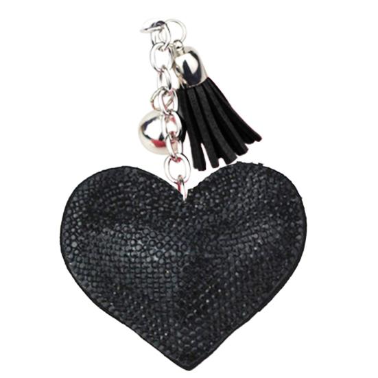 Искусственная кожа бархат сердце любовь кулон автомобильный брелок держатель сумка висит орнамент