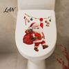 Decorative Glass Stickers for Christmas Cartoon Santa Claus Toilet Seat Sticker, Waterproof PVC & Colorful Indoor Outdoor Holiday Sign Lights