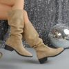 Fashionable New Round Toe Sexy Thick Sole Non Slip Casual Knight Boots Winter Suede Comfortable Elegant Riding Boots for Women