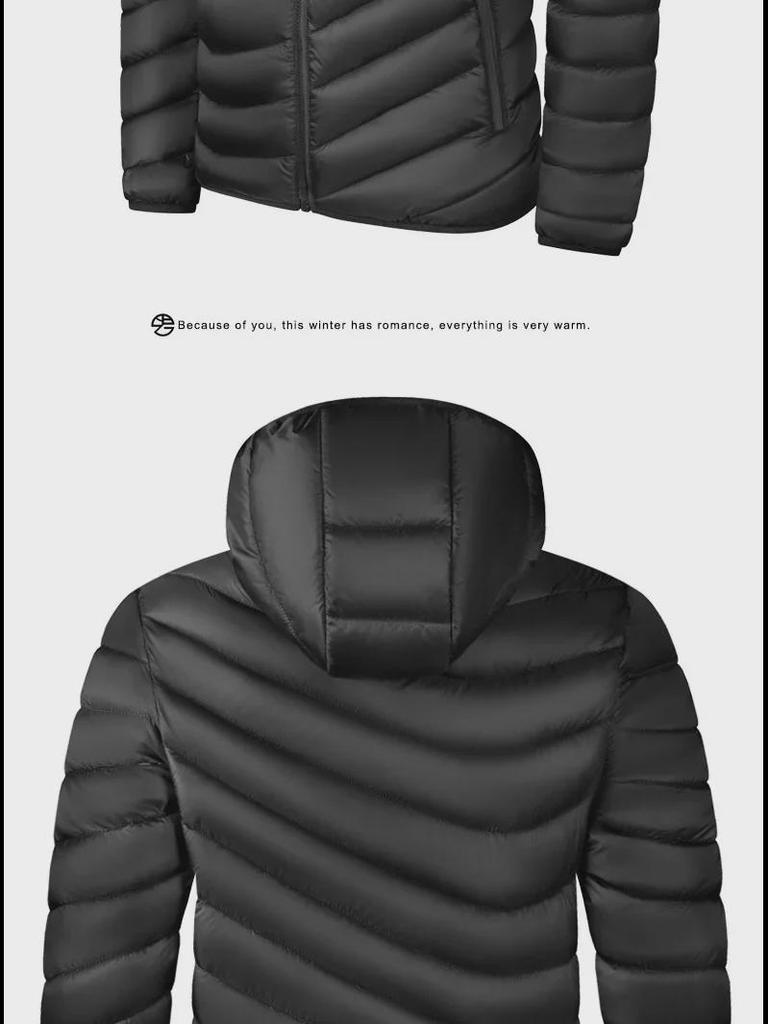 Мужская повседневная легкая хлопковая куртка со съемным капюшоном, большой размер