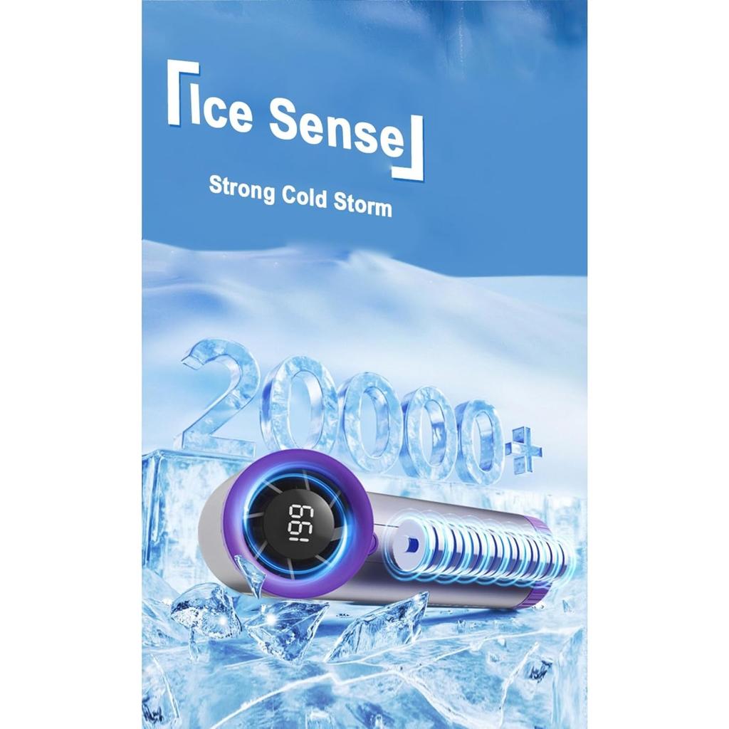 Bending Tube Portable Handheld Turbofan, 20000 Rpm High-speed Mini Electric Small Personal Handheld Bladeless Rechargeable, Travel Handheld Fan