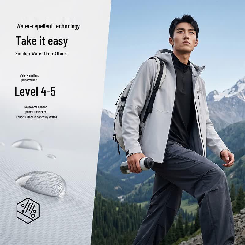 PEAK Men's Waterproof Lightweight Hooded Outdoor Jacket