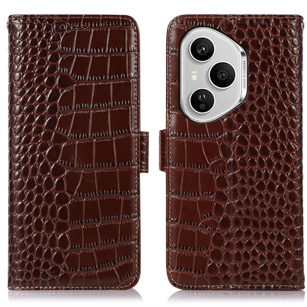 Для Honor 400 Pro 5G (Глобальный) Чехол Текстура Крокодила Натуральная Коровья Кожа Чехол-кошелек для телефона