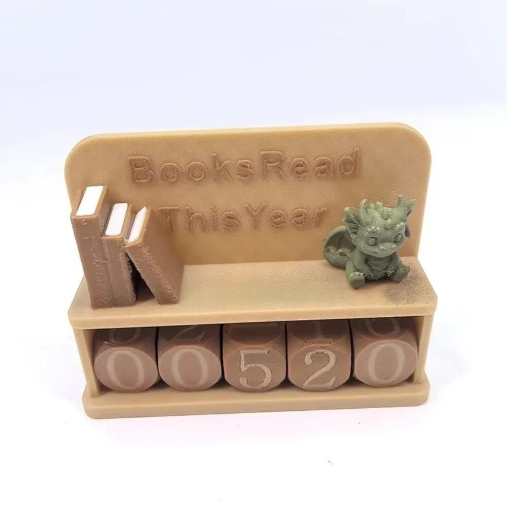 3D-печатный 3D-счетчик прочитанных книг Ручной счетчик Знак для книголюба Отслеживатель книг Знак "Книги, прочитанные в этом году" Креативный