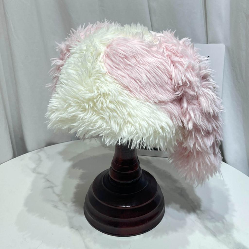 Cute Woollike Plush Long Ears Beanie Womens Lady Girl Headgear Caps Christmas Hats Faux Furs Beanie Hat Pullover Cap