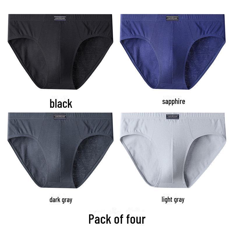 Premium Pure Cotton Men's Plus Size Briefs - Breathable, Sweat-Absorbent for Middle-Aged and Elderly
