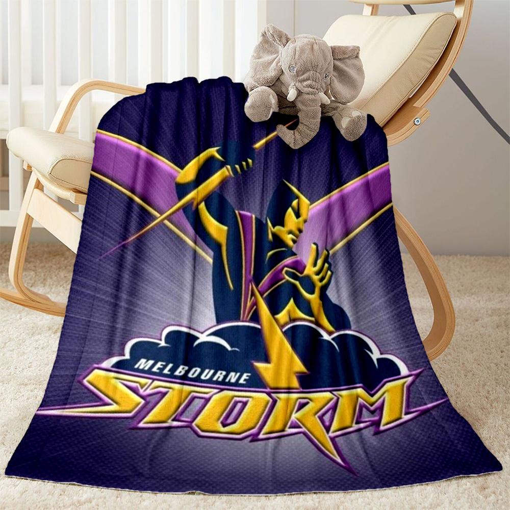 Melbourne Storm Team Logo blankets Suitable for sofas, travel, living rooms also a good gift for friends and family Suitable for all seasons.