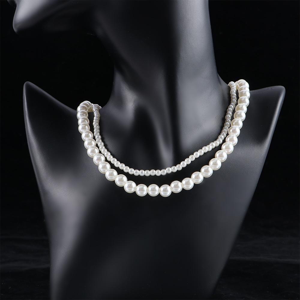 Party Gift Double Layer For Girls Women Necklace Korean Neck Jewelry Clavicle Chain Choker Pearl