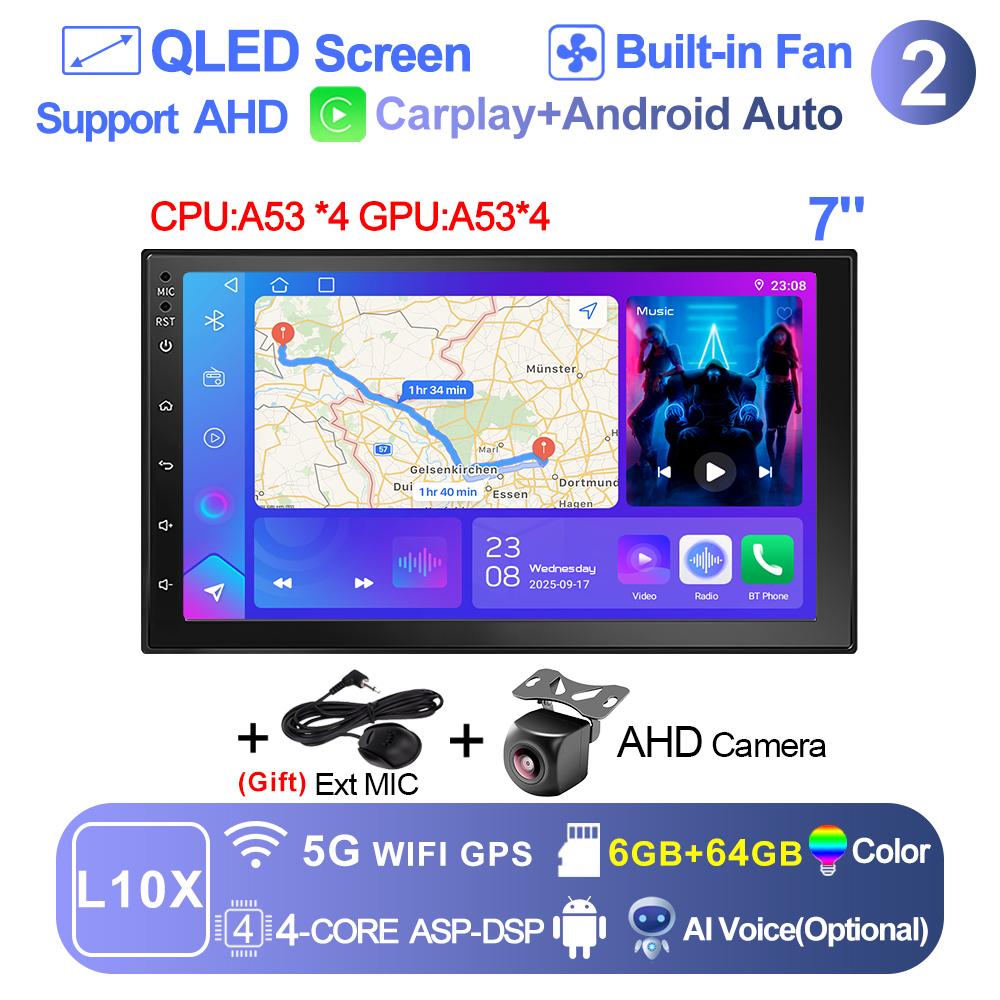 LEHX L10X 7/9/10'' 2Din Android 15 Car Radio Multimedia Stereo Receiver Carplay For toyota Hyundai Kia Volkswagen Jeep Fiat GPS
