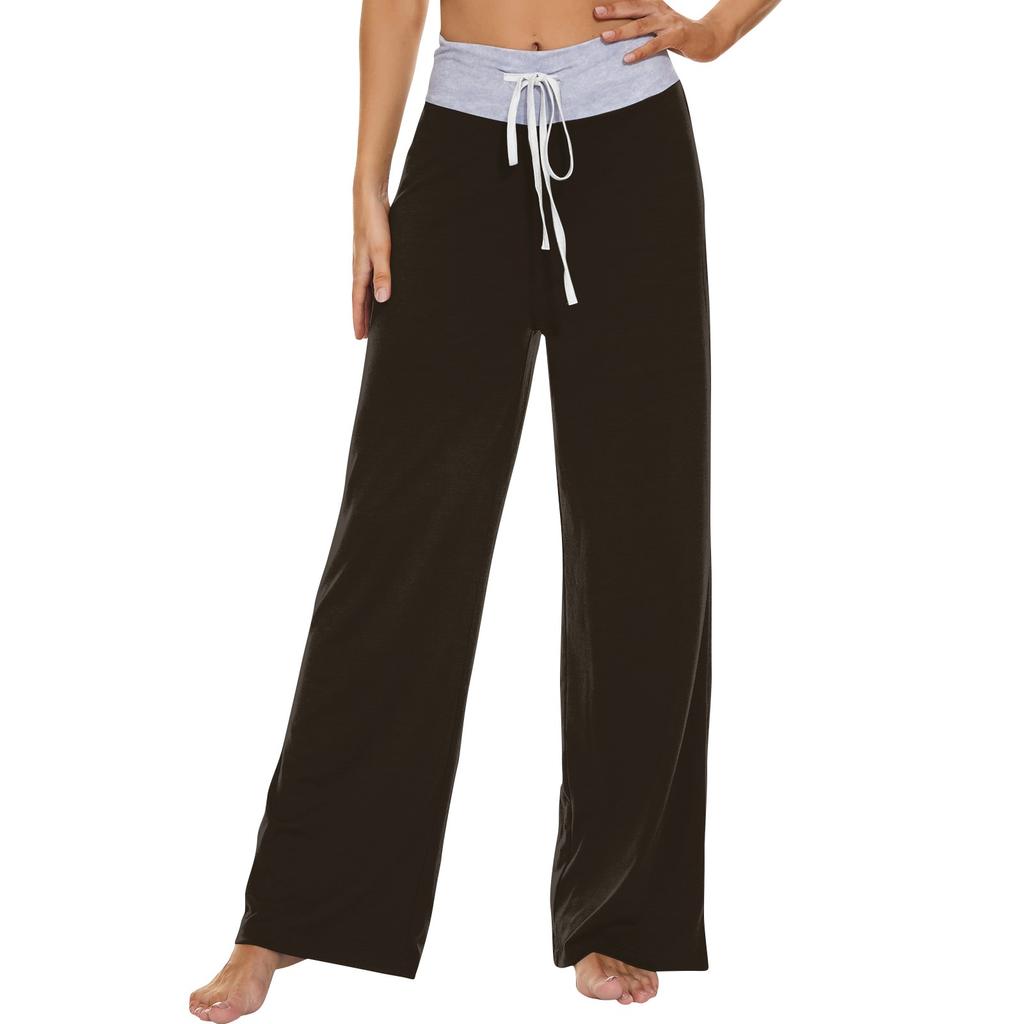 Women's Fashion Casual Comfortable Pajama Pants Printed Drawstring Wide Leg Pants Trousers