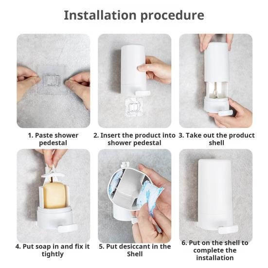 Настенный дозатор мыла для душа, простая установка, влагостойкий контейнер для мыла с крышкой, регулируемая мыльница