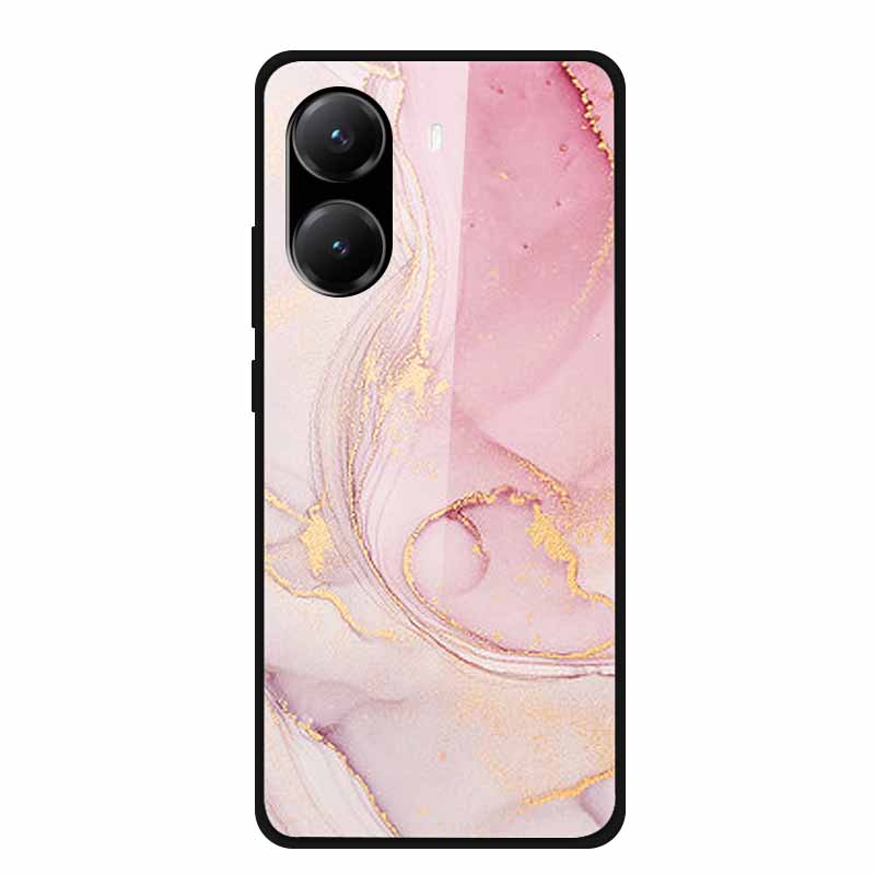 Закаленное Стекло Чехол для Poco X7 Pro Задняя Крышка ПК Жесткие Ударопрочные Чехлы для Xiaomi PocoX7 Pro Funda Мраморная Текстура Модный Coque
