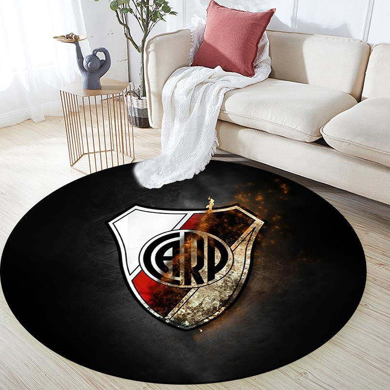 Club Atletico River Plate2 Round Area Rug,Carpet Rug for Living Room Bedroom Sofa Playroom Decor,Non-slip Floor Mat