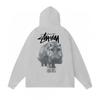 Худи Stu Streetwear Зимняя теплая хлопковая толстовка на флисе с принтом букв Свободный крой Мужская