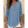 Весенняя женская рубашка с V-образным вырезом, женская мода, топы с длинным рукавом, большие размеры