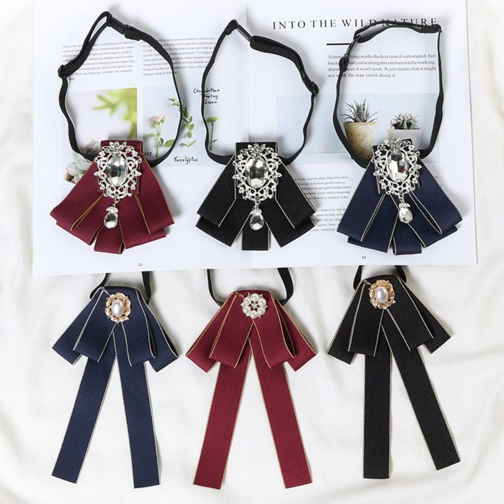 Alloy Bow Tie Gift Crystal Rhinestone Bowtie Luxulry Bowknot Brooches