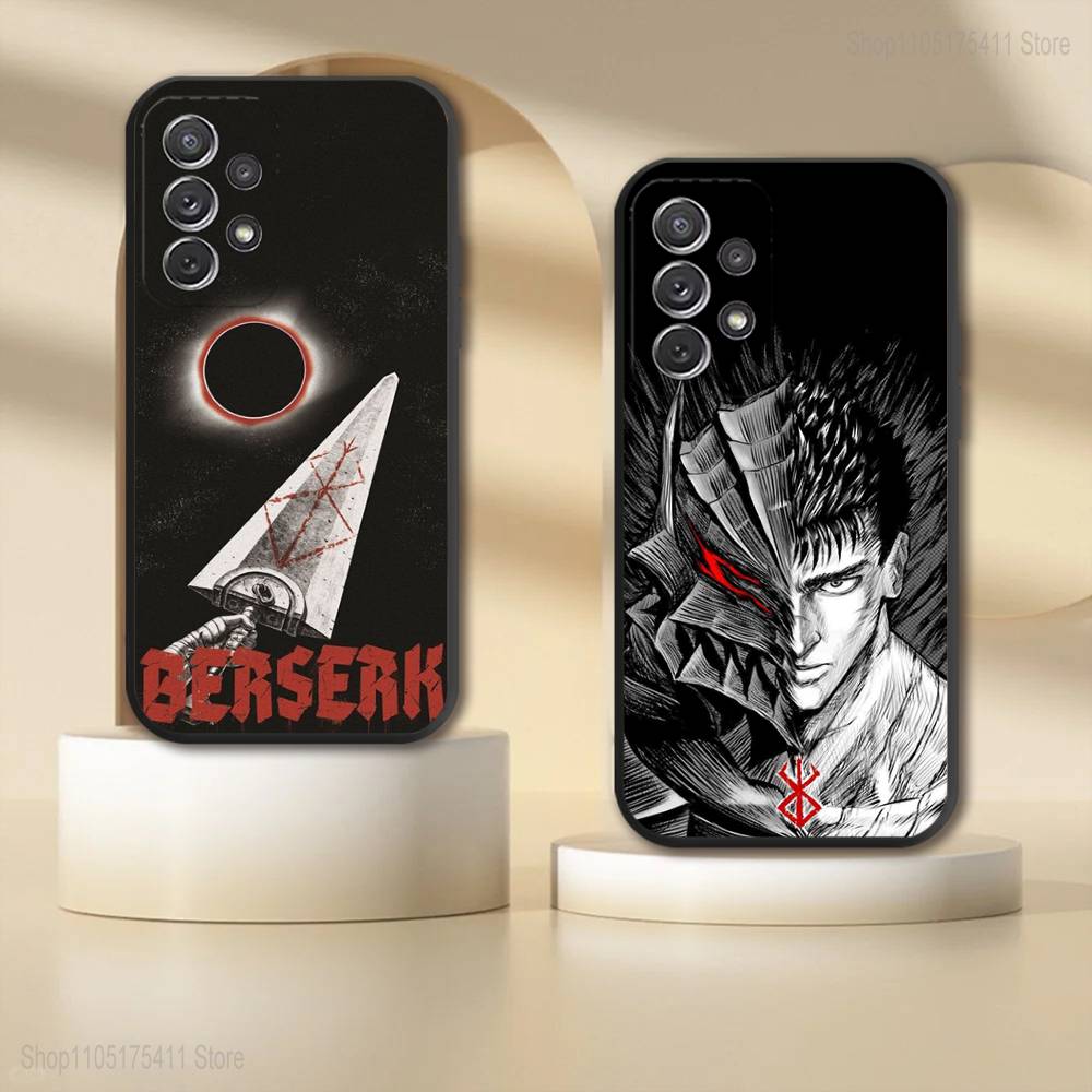 Anime B-Berserk GutS Phone Case For Samsung S 25,24,23,22,30,21,10,9,Ultra,Plus,Lite,FE,4,5G Black Soft Case