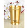 Стакан/тамблер из чистой латуни с матовой отделкой и латунным дном, для питья и подачи воды, объем латунного стакана - 270 мл, 1 штука