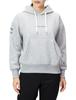 Champion Long Sleeve Stretch Techweave Terry Hooded Sweatshirt with Script Size Oxford Gray Women's Logo, M, (CW-WS105)