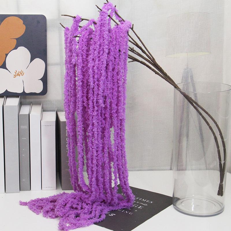 1PC Wool Wedding Decor Accessories Artificial Plants Soft Decoration Solid Party Simulated Long Spike Flower Wedding