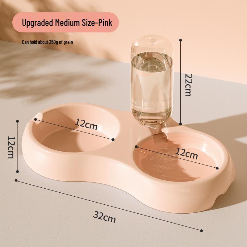 Automatic Cat Water Feeder & Dual Bowl Dispenser