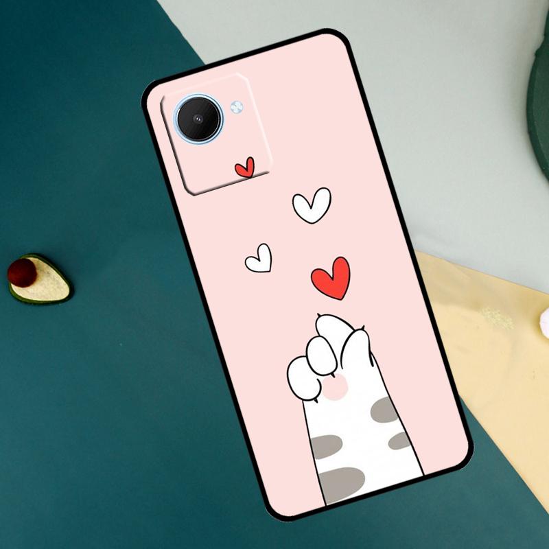 Cute Funny Cats Paws Pattern For Realme C63 C61 C71 C55 C67 C51 C75 C65 C53 10 11 12 13 14 Pro Plus GT6 GT7 15 Pro Case