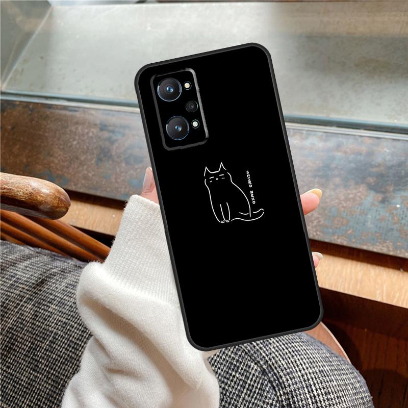 Минималистичный чехол с кошками для Realme 12 Pro Plus 11 13 14 C63 C61 C55 C51 C53 C25 C65 C67 C71 C75 GT6 GT7 15 Pro
