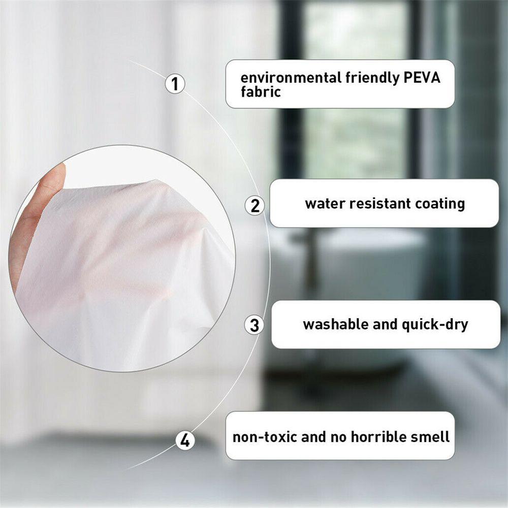 New With 12 Hooks Home Living Bathroom Screens Shower Curtain Bathtub Curtains PEVA Thicken