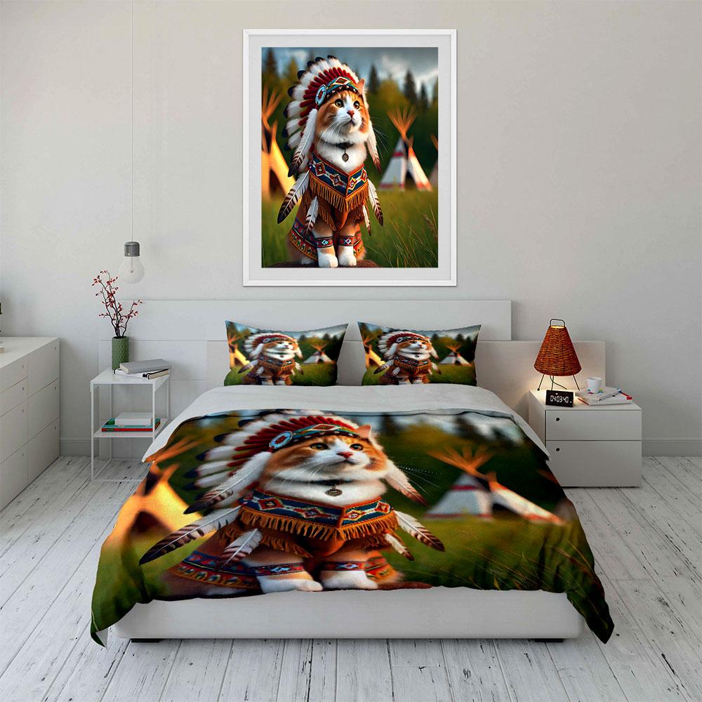"Majestic feline warrior charm." Bedding sets Duvet covers Pillowcases(1* Duvet Cover 2* Pillowcases without duvet insert)