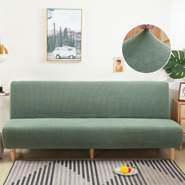 Чехол на диван-кровать из флиса, чехол для дивана без подлокотников для гостиной, эластичный складной диван, чехлы для дивана, чехлы для дома
