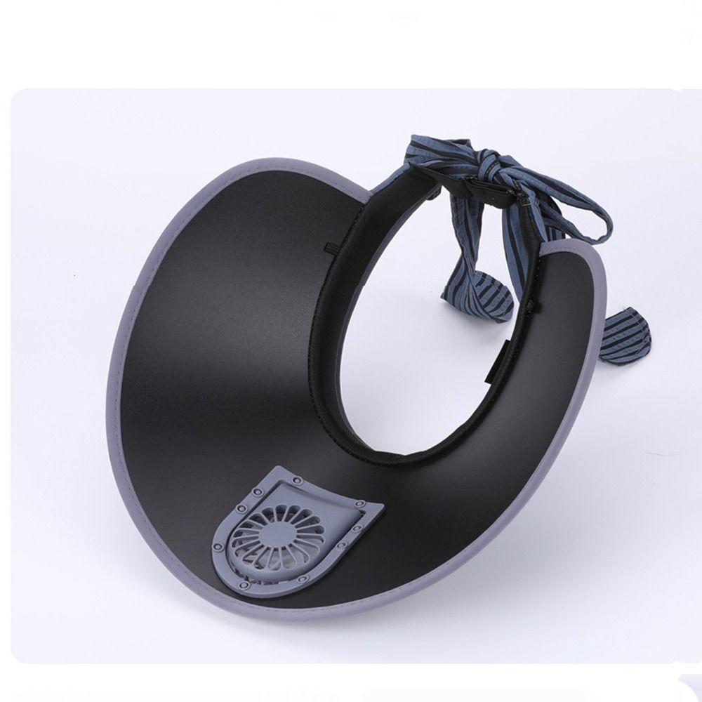 Anti-UV Outdoor Sun Hat with USB Charging Fan Beach Sunshade Hat Summer Empty Top Hat