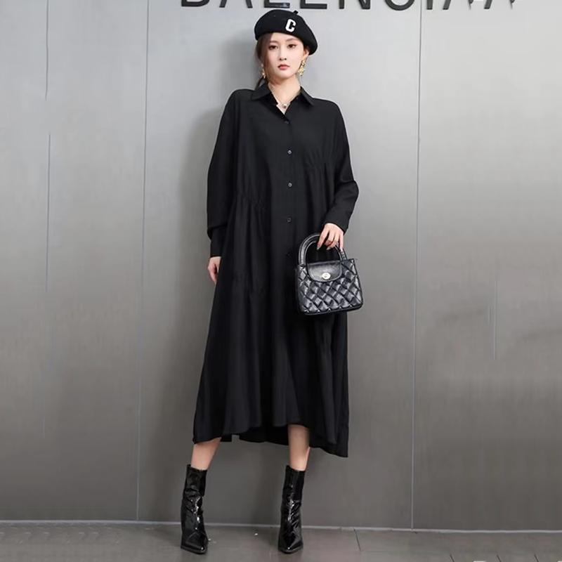 Xitao Однобортное платье с плиссированными лацканами GYX1582