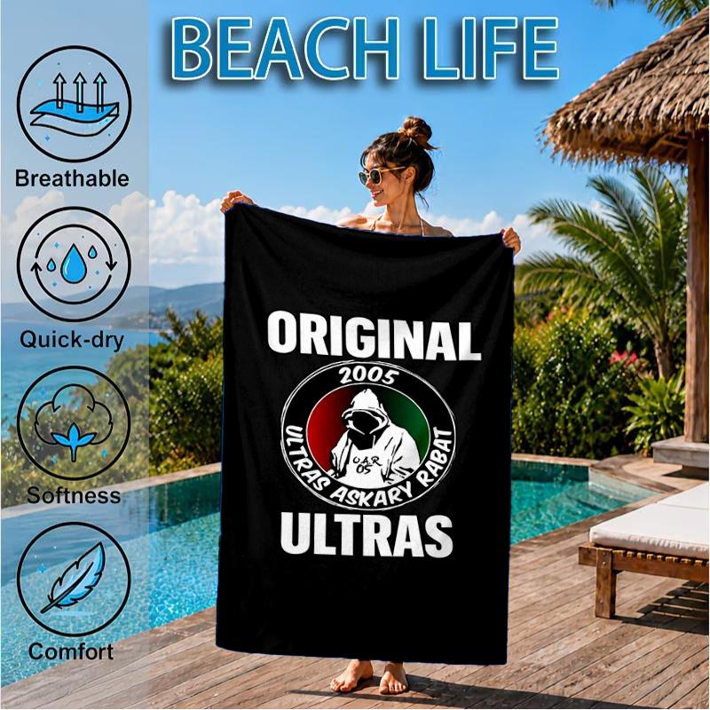 Ultras: Passionate Supporters United Beach Towel, Quick-drying, Easy to Care for, Suitable for Both Fitness and Beach Vacations,Sports Essential