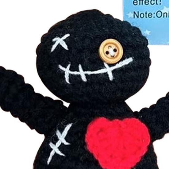 Funny Positive Voodoo Doll Inspirational Handmade Crochet Doll Gifts Emotional Support Stuffed Plush Doll with Card for Friend Coworker Sister