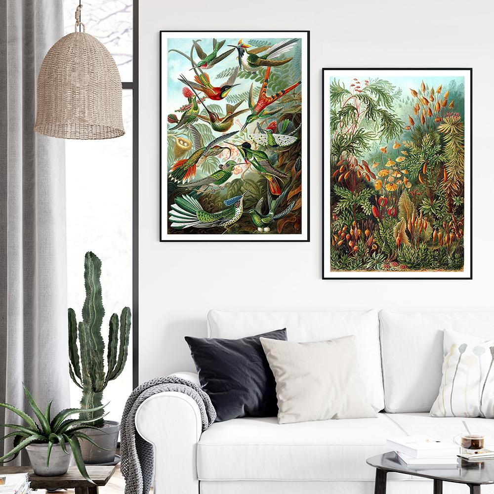 Ретро Флора Плакаты и принты с растениями, образование, настенная художественная картина, холст, живопись