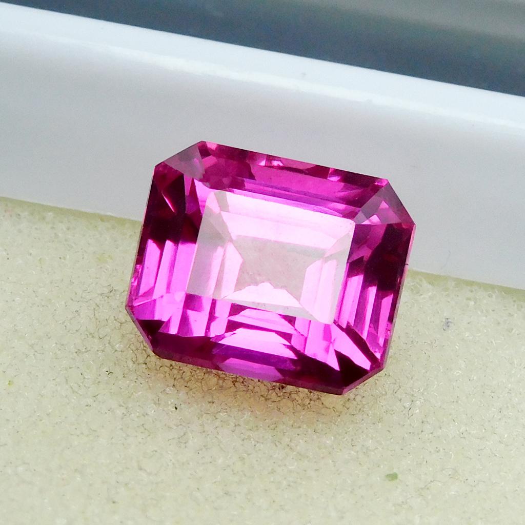 Pink Sapphire Emerald Cut 11.55 Ct Top Quality Loose Gemstone Natural