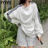 Women's Fashion Casual Stripe Print Fall Winter Long Sleeve O-Neck Pullovers & Long Sleeves