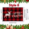 New Christmas Placemats Red Green Plaid Placemats Reversible Heat-Resistant Santa Claus Place mat for Xmas Home Decoration Gifts