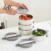 Stainless Steel Lunch Box with Bag Spoon Chopsticks Cutlery Box 2/3/4 Portable Bento Layers Insulated Leakproof Food Storage Container Multi Layer