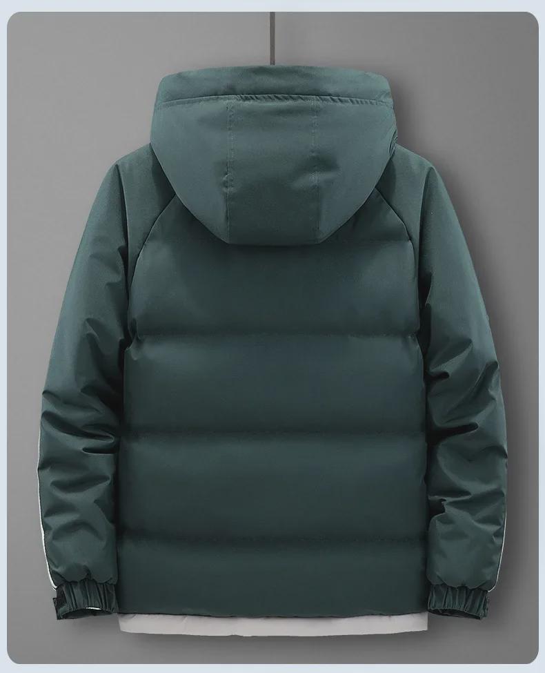 Мужская плюшевая хлопковая куртка с капюшоном для рабочей одежды - Модная, плотная, защищающая от холода зимняя верхняя одежда для погоды Северо-Востока