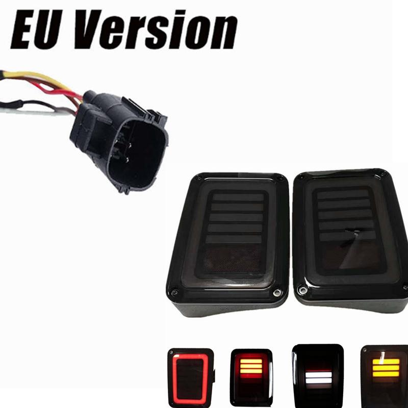 Светодиодные задние фонари с дымчатым стеклом для Jeep Wrangler 2007-2017 JK JKU с фонарем стоп-сигнала, фонарем заднего хода, указателем поворота и габаритным огнем в сборе