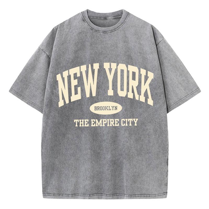 Vintage Washed Women's Snowflake T-shirt Casual Streetwear Summer Short Sleeved T-shirt