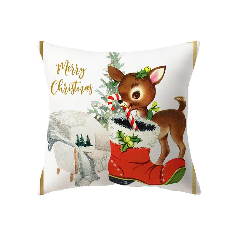 Милый Санта-Клаус на рождественскую тематику с принтом, чехол для подушки, украшение для дома, гостиной, дивана, полиэстеровая подушка, наволочка