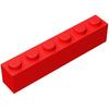 Classic Bulk Brick Block 1x6, 100 Piece Full Transparency Brick 1x6, Compatible with Lego Parts and Pieces 3009, Creative Play Set - Compatible with