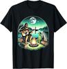 Alien and Bigfoot Loch Ness Campfire Sasquatch Guitar T-Shirt