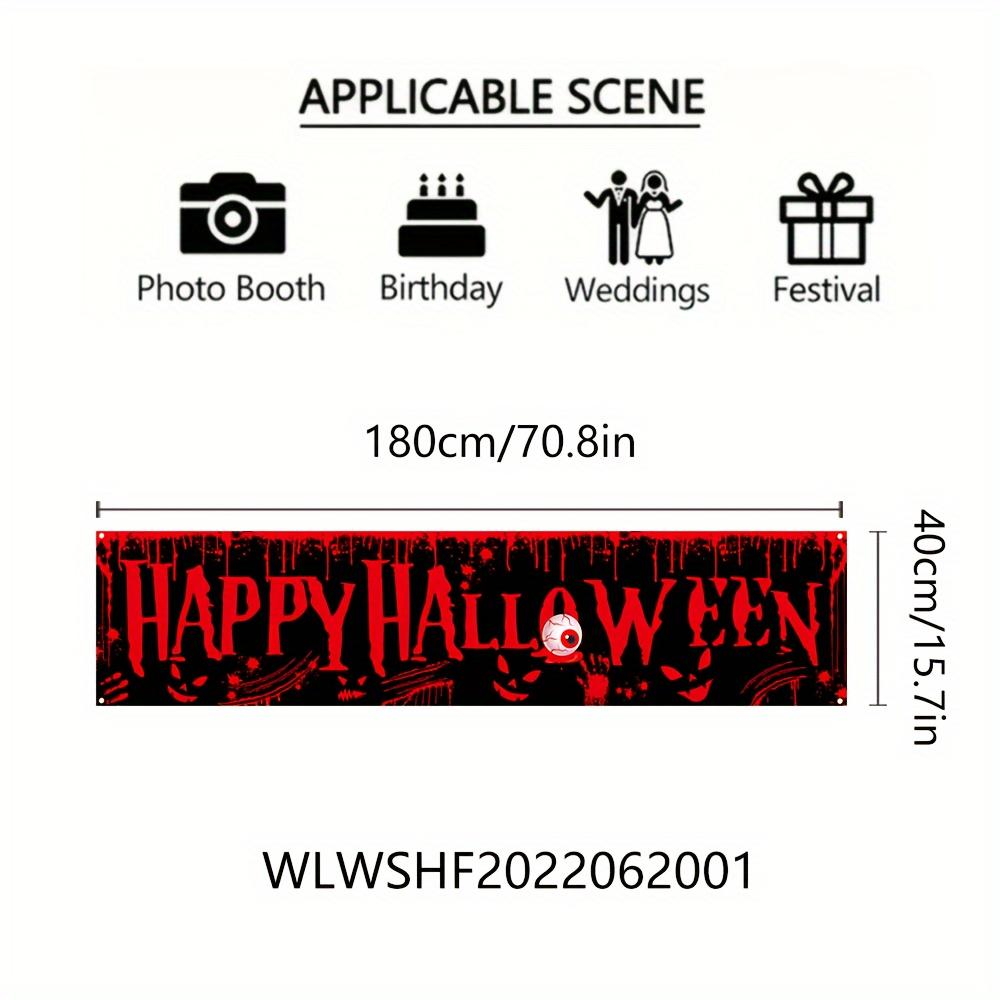 1pc Halloween Banner 180cm * 40cm / 70.8in * 15.7in Halloween Spooky Banner Halloween Party Decorative Banner Polyester Decor Decor Wall