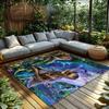 Prehistoric Jungle Rug, Friendly Dinosaur Design Carpet, Soft Accent Mat for Nature Inspired Living Space