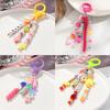 Colorful Bead Keychain Charm for Kids and Students School Bag Pendant Smiling Face and LOVE Letter Beaded Keychain