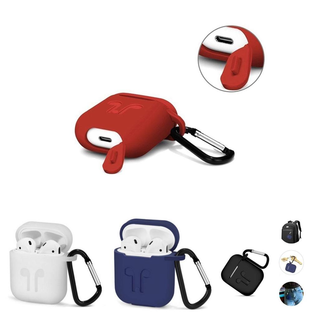 Противоударный чехол-накладка для Apple Airpods с ремешком против потери и совместимостью с зарядкой